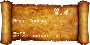 Mógor Andrea névjegykártya